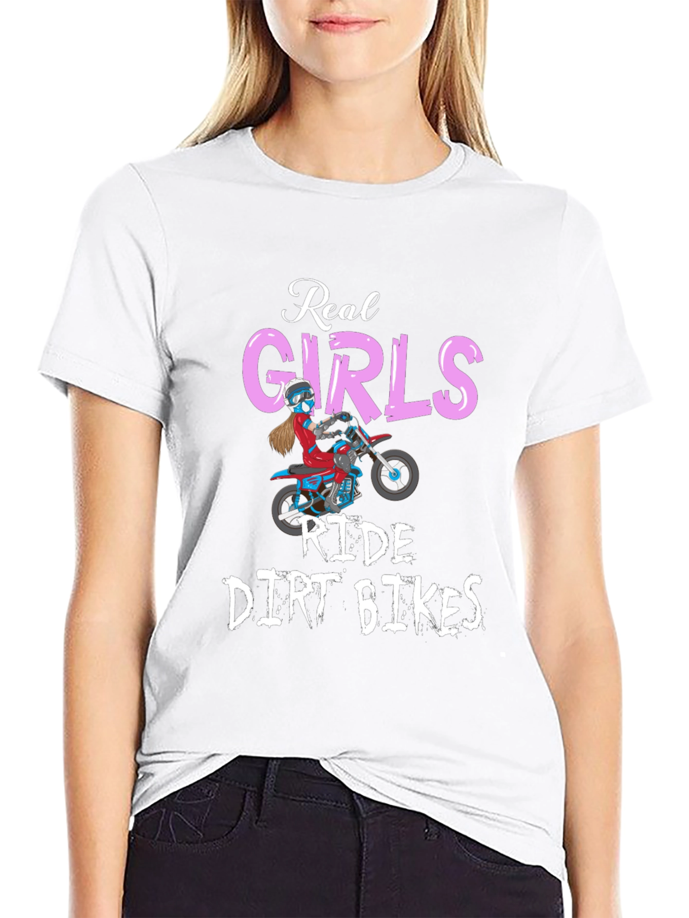 Real Girls Ride Dirt Bikes Graphic Tee