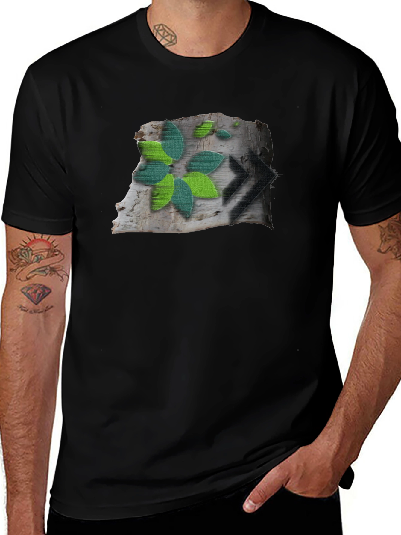 Nature Graphic Black T-Shirt