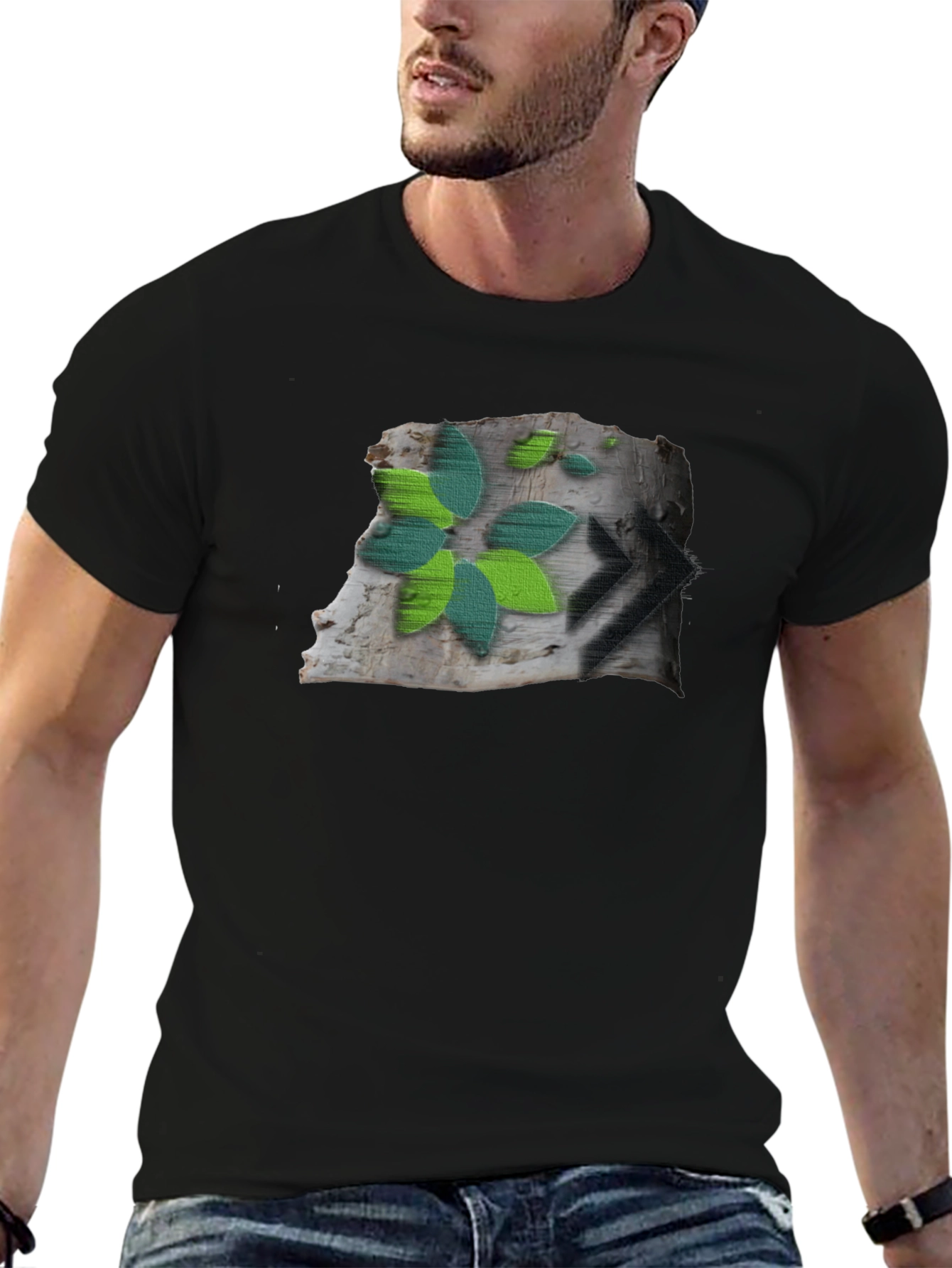 Nature Graphic Black T-Shirt