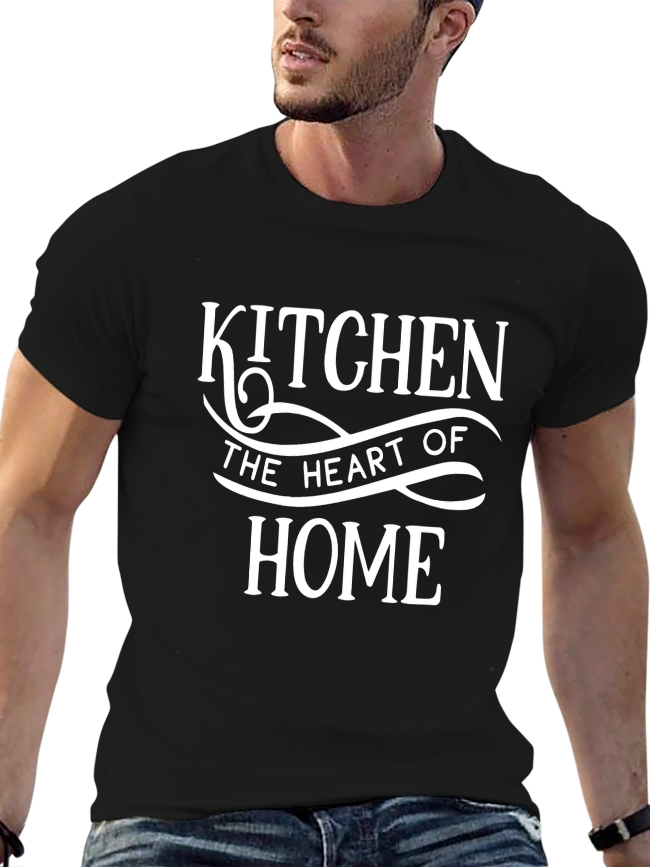 Kitchen Heart of Home Black Crewneck T-shirt