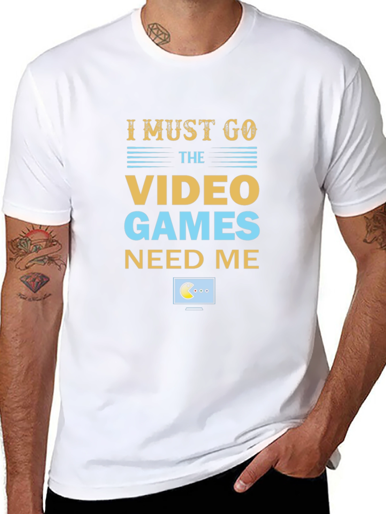 I Must Go Video Games Mens T-Shirt