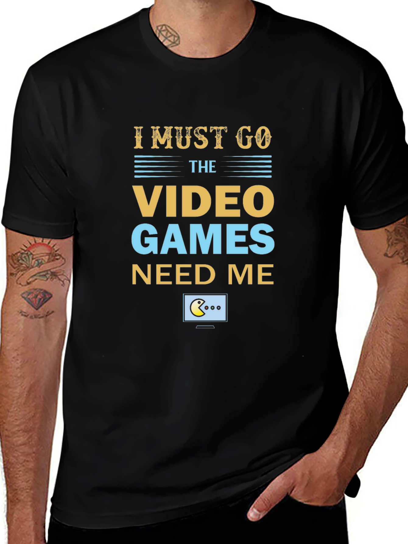 I Must Go Video Games Mens T-Shirt