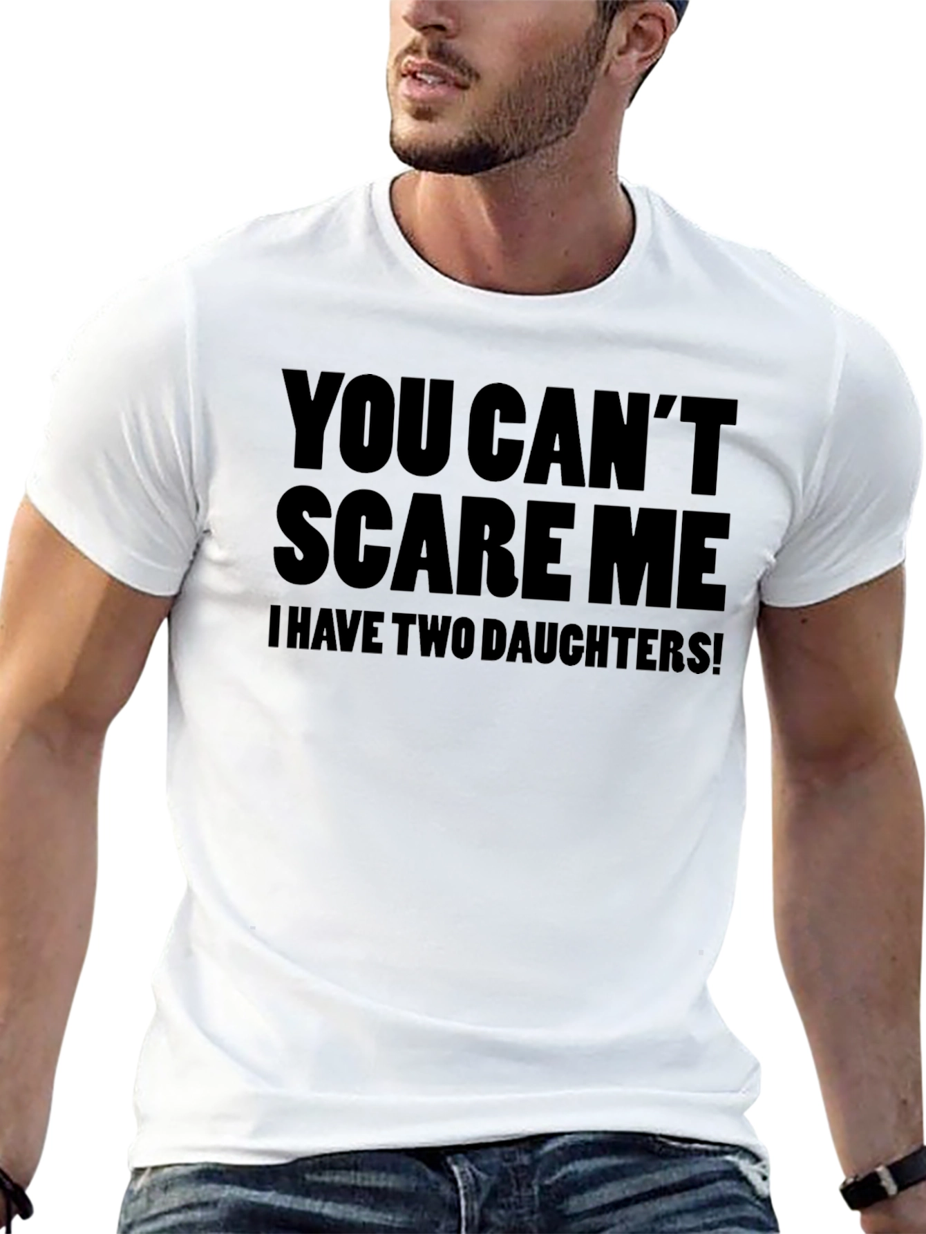 Dads Two Daughters Graphic Tee - Black