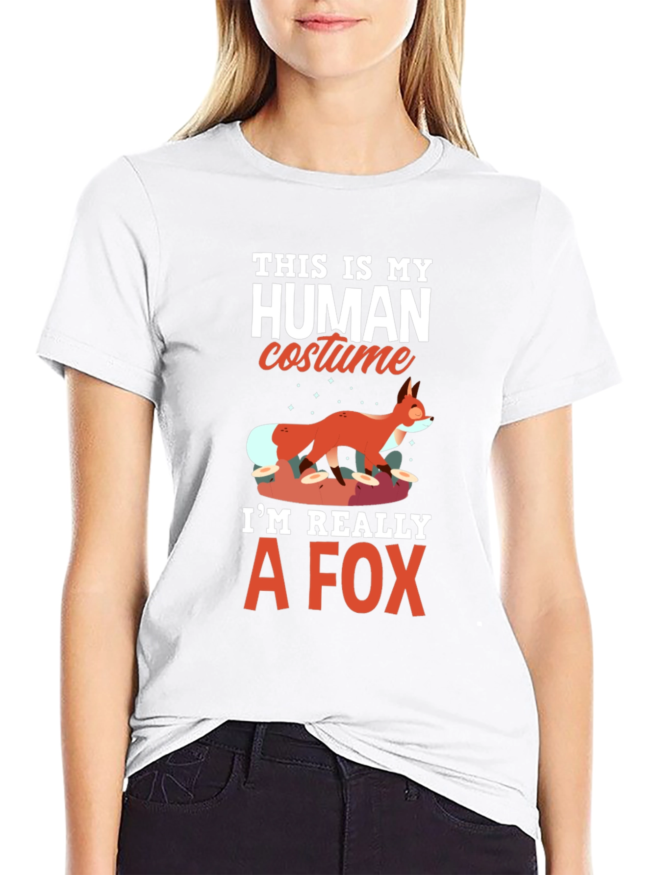 Human Costume Funny Fox Graphic Tee