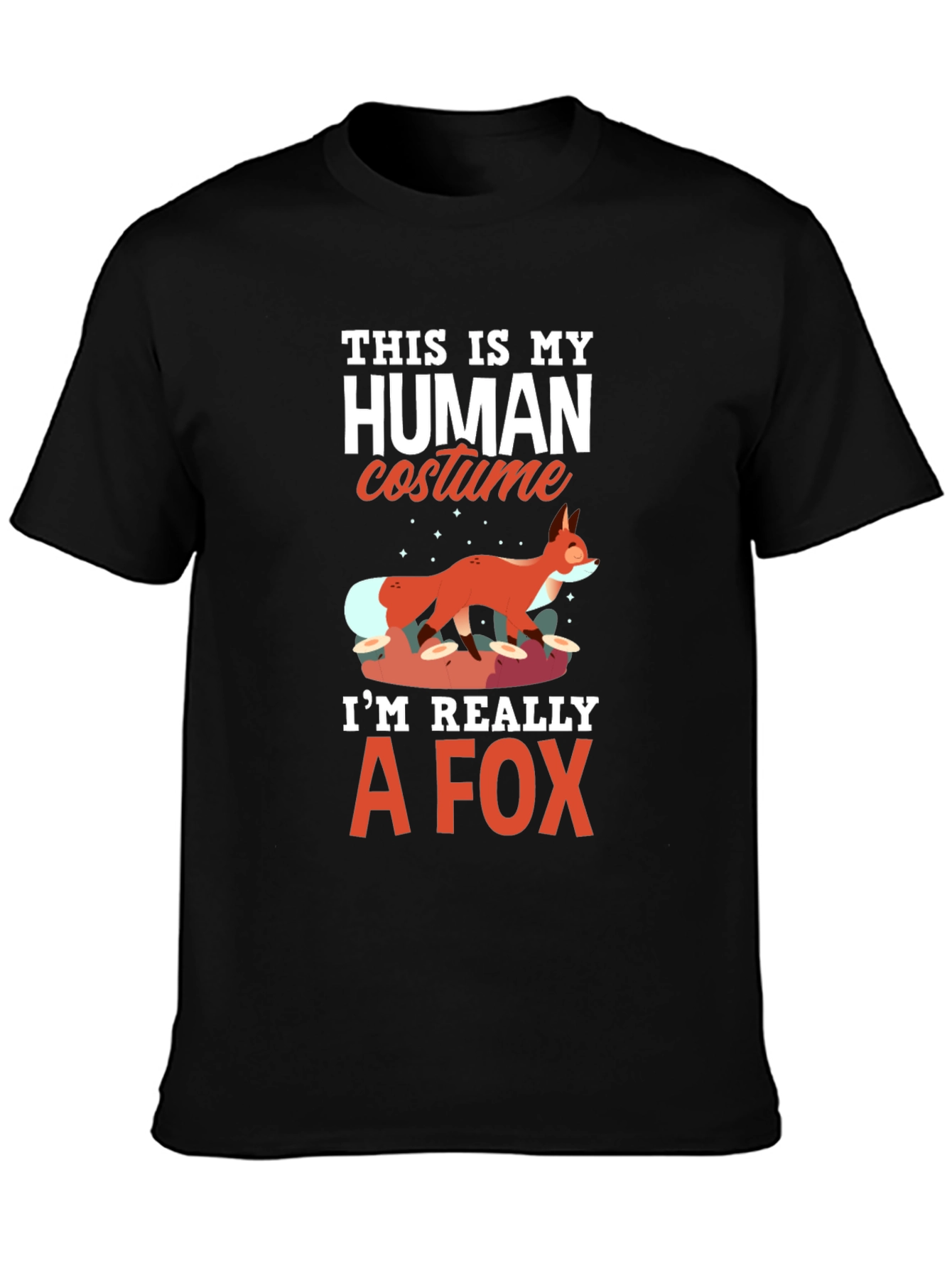 Human Costume Funny Fox Graphic Tee