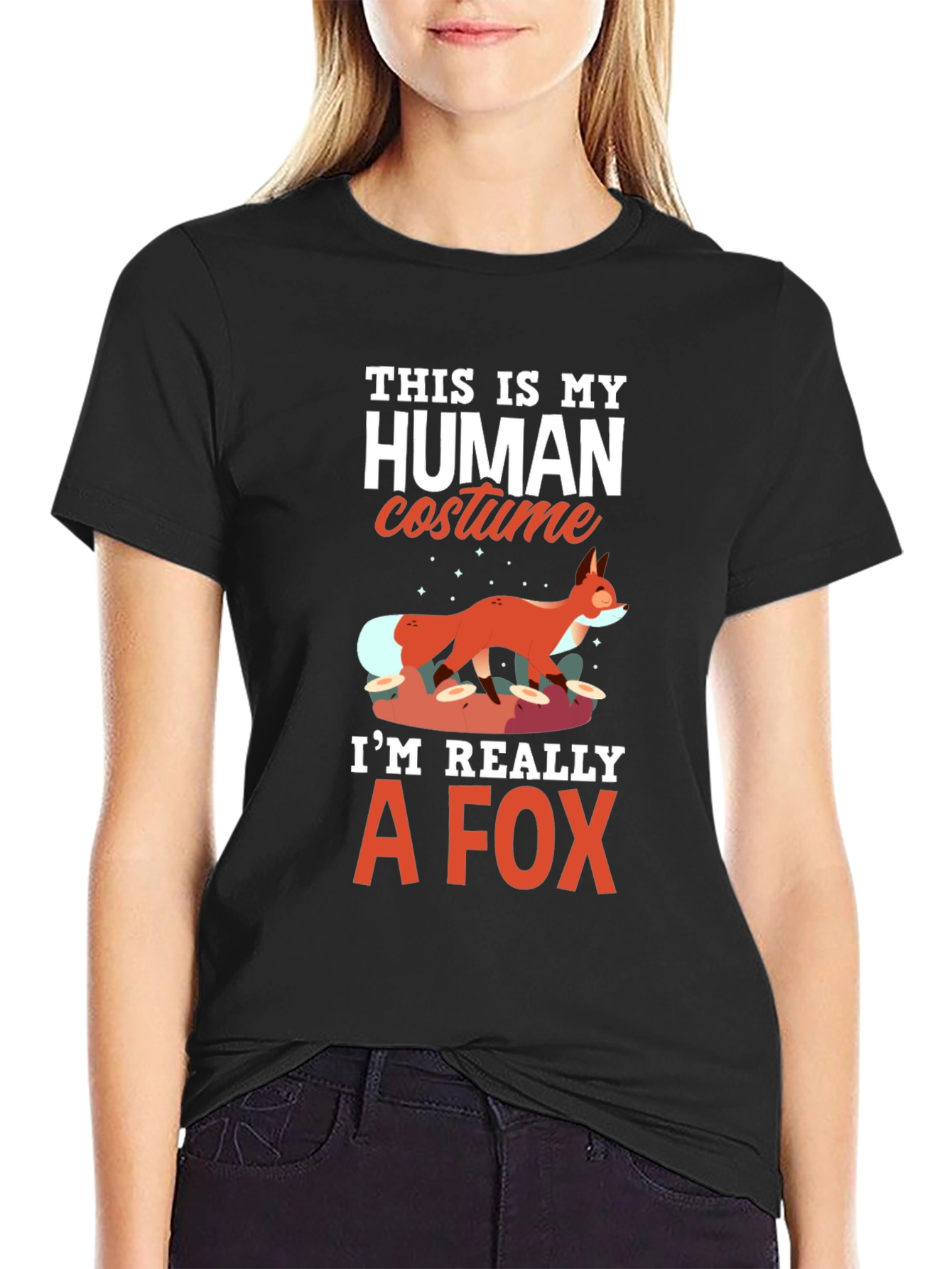 Human Costume Funny Fox Graphic Tee