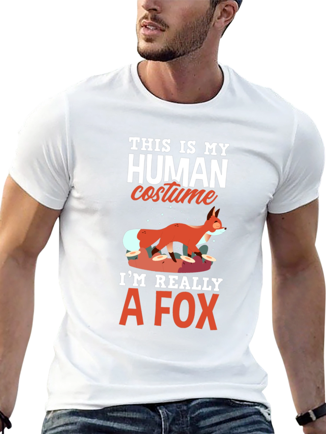 Human Costume Funny Fox Graphic Tee