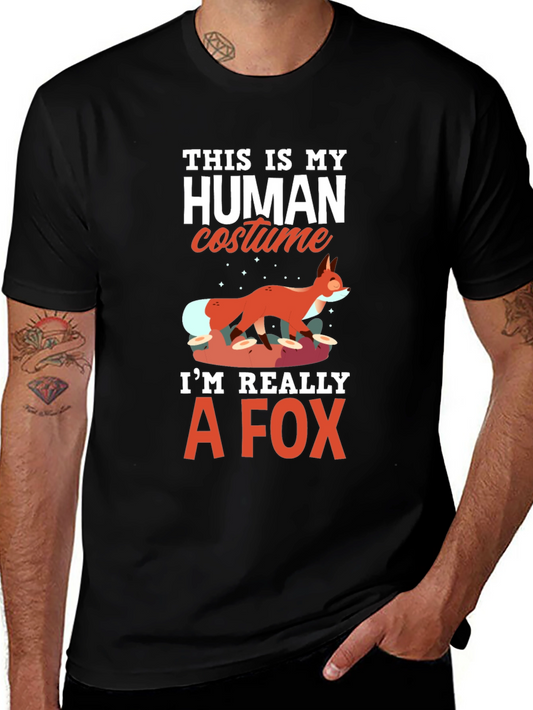 Human Costume Funny Fox Graphic Tee
