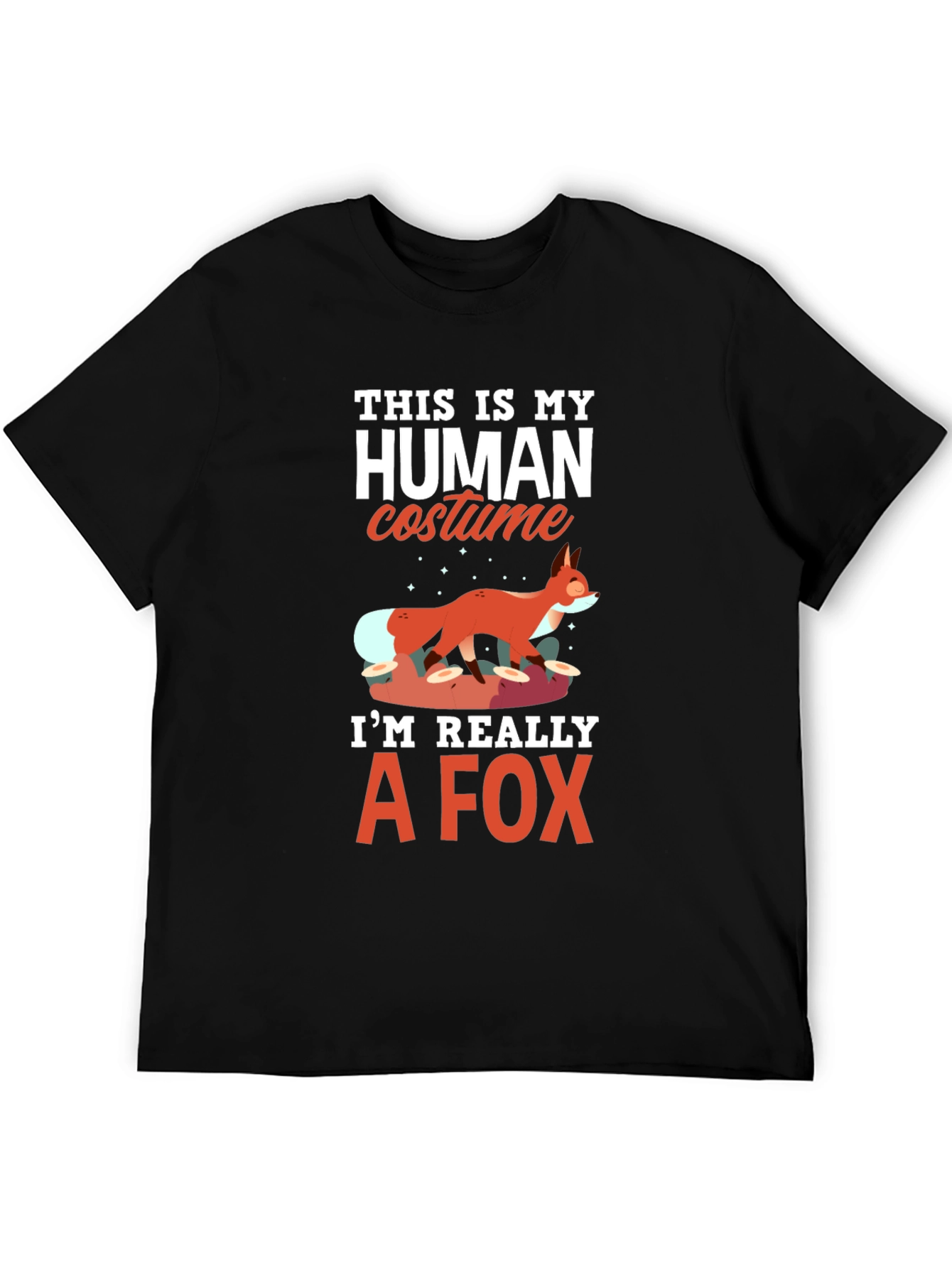 Human Costume Funny Fox Graphic Tee