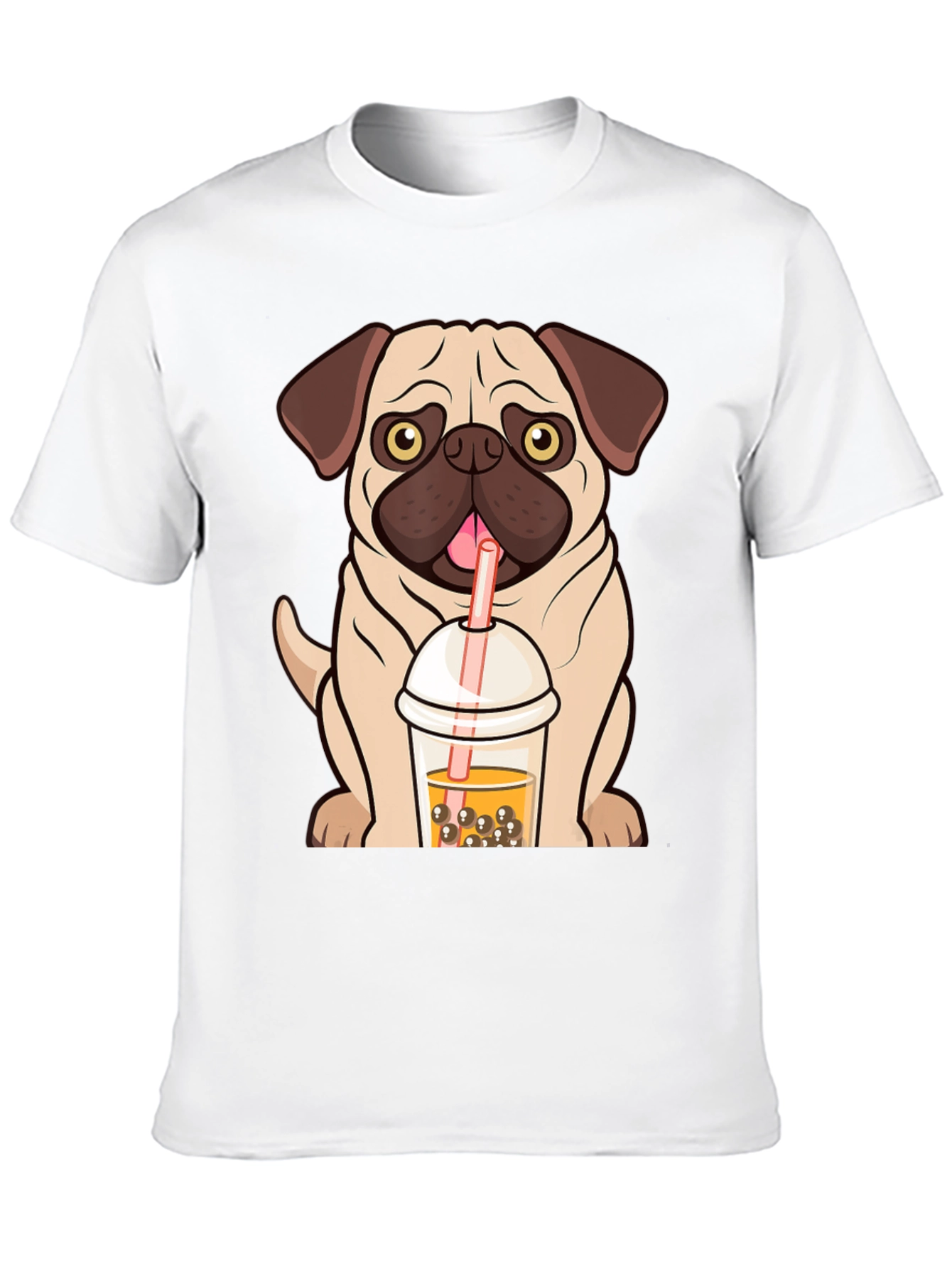 Pug Boba Tea Graphic Tee - Cute Dog T-Shirt
