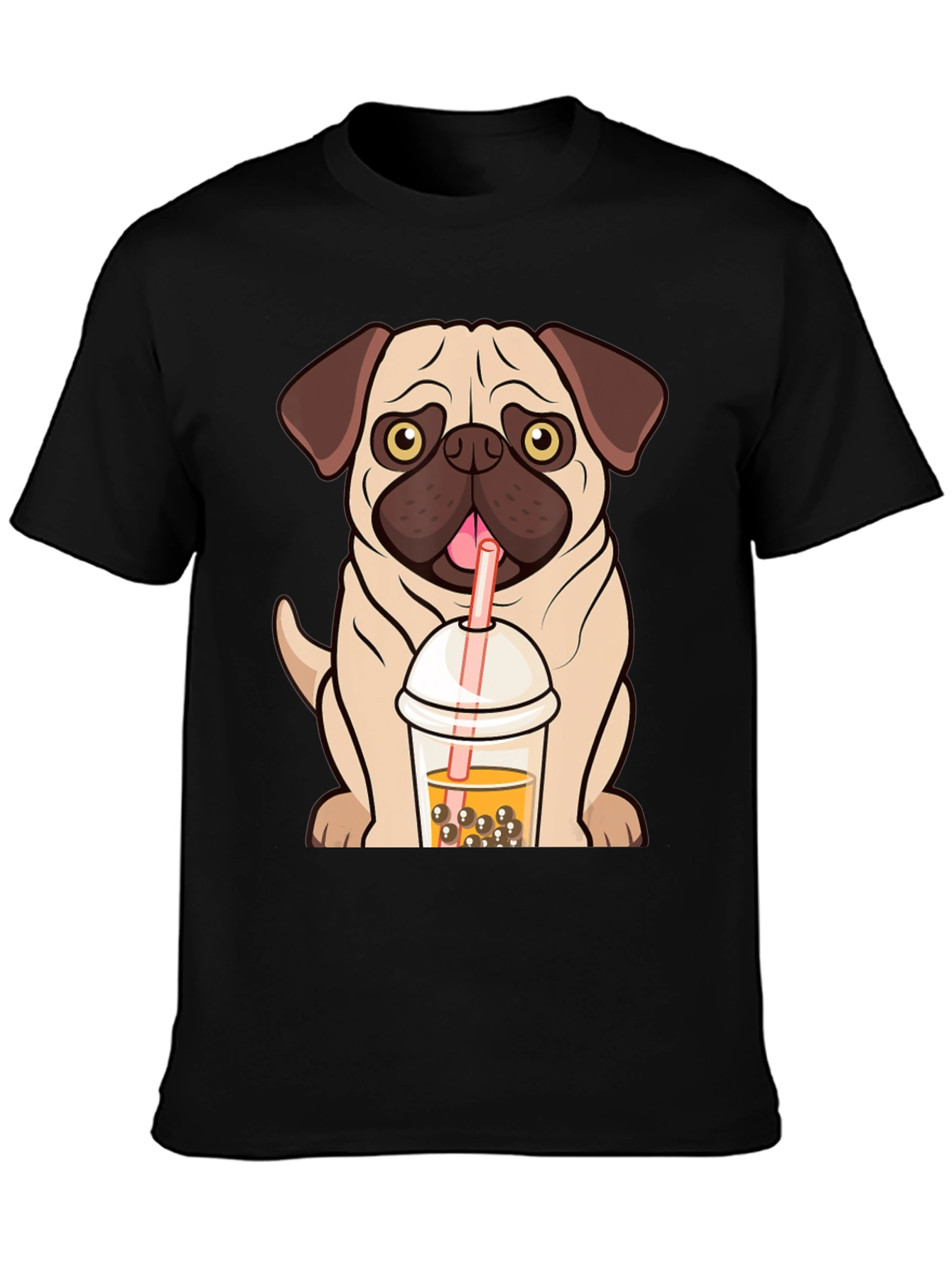 Pug Boba Tea Graphic Tee - Cute Dog T-Shirt