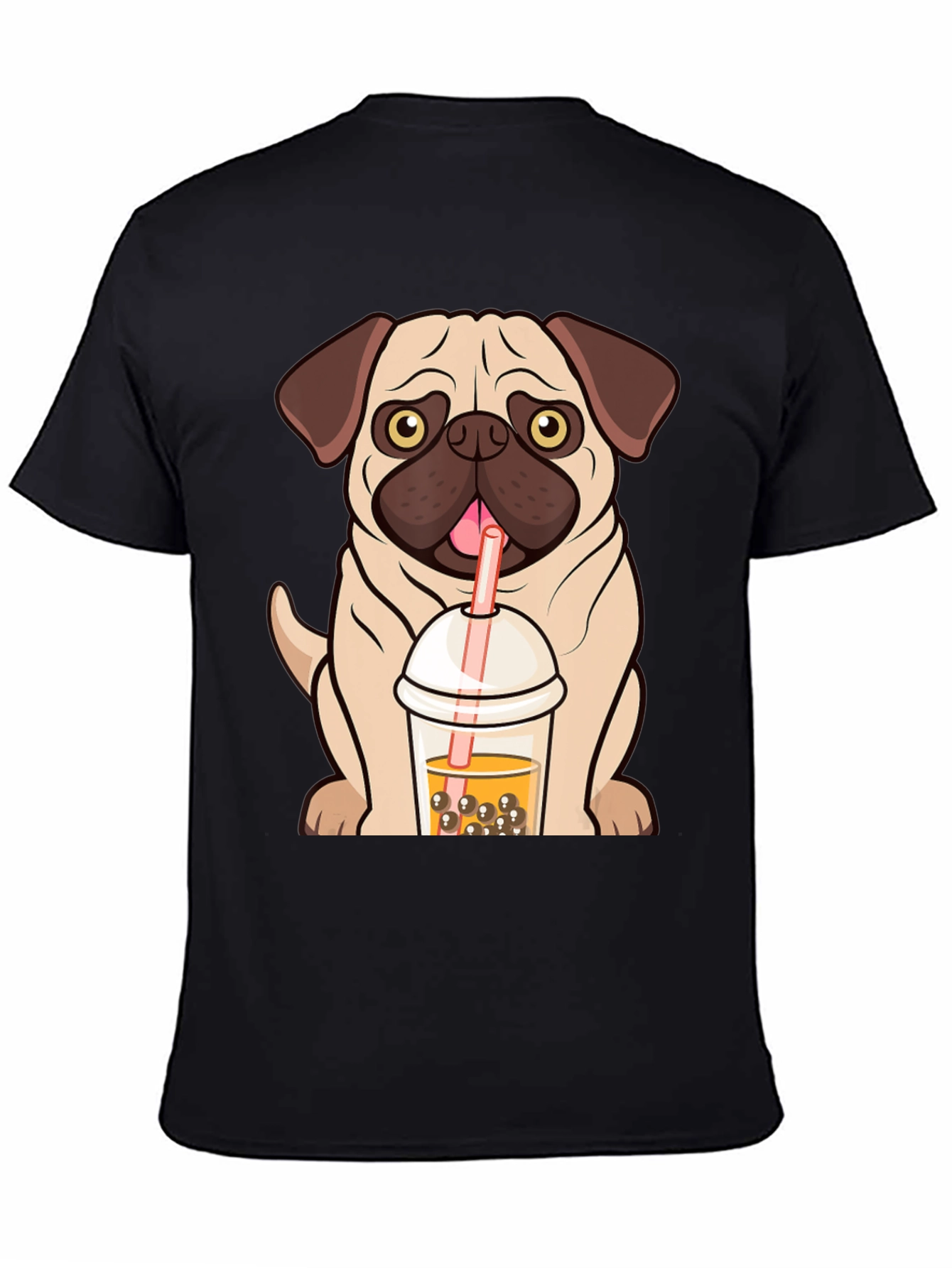 Pug Boba Tea Graphic Tee - Cute Dog T-Shirt