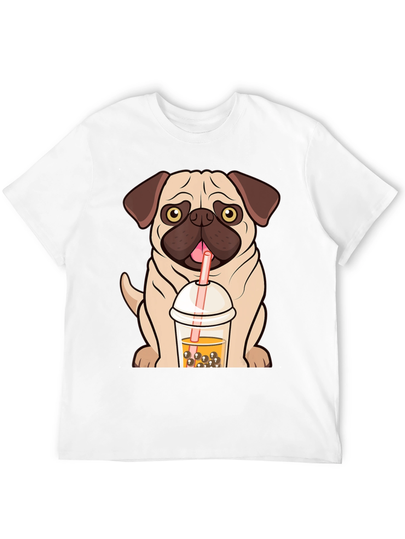 Pug Boba Tea Graphic Tee - Cute Dog T-Shirt