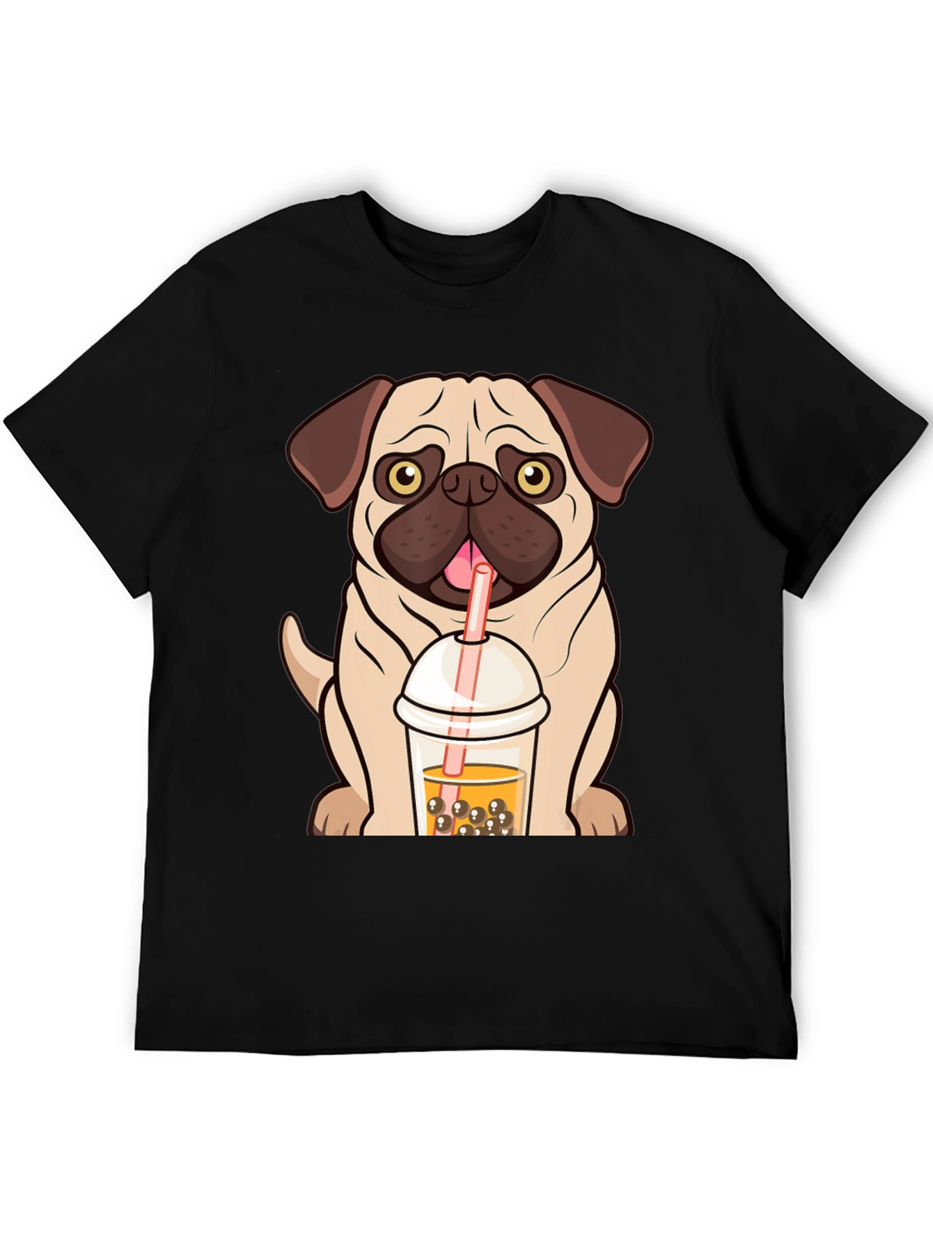Pug Boba Tea Graphic Tee - Cute Dog T-Shirt