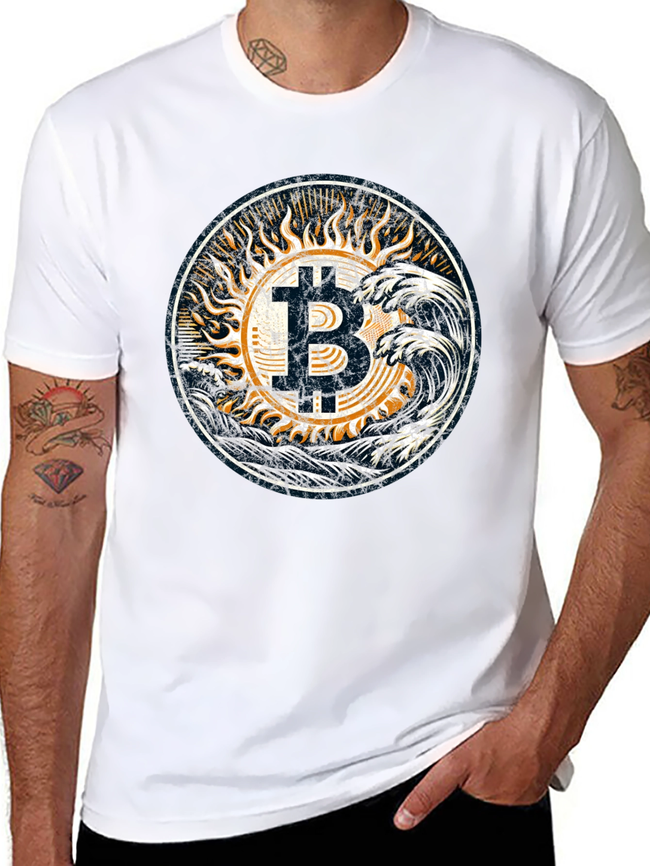 Bitcoin Waves Graphic Tee - Crypto Style