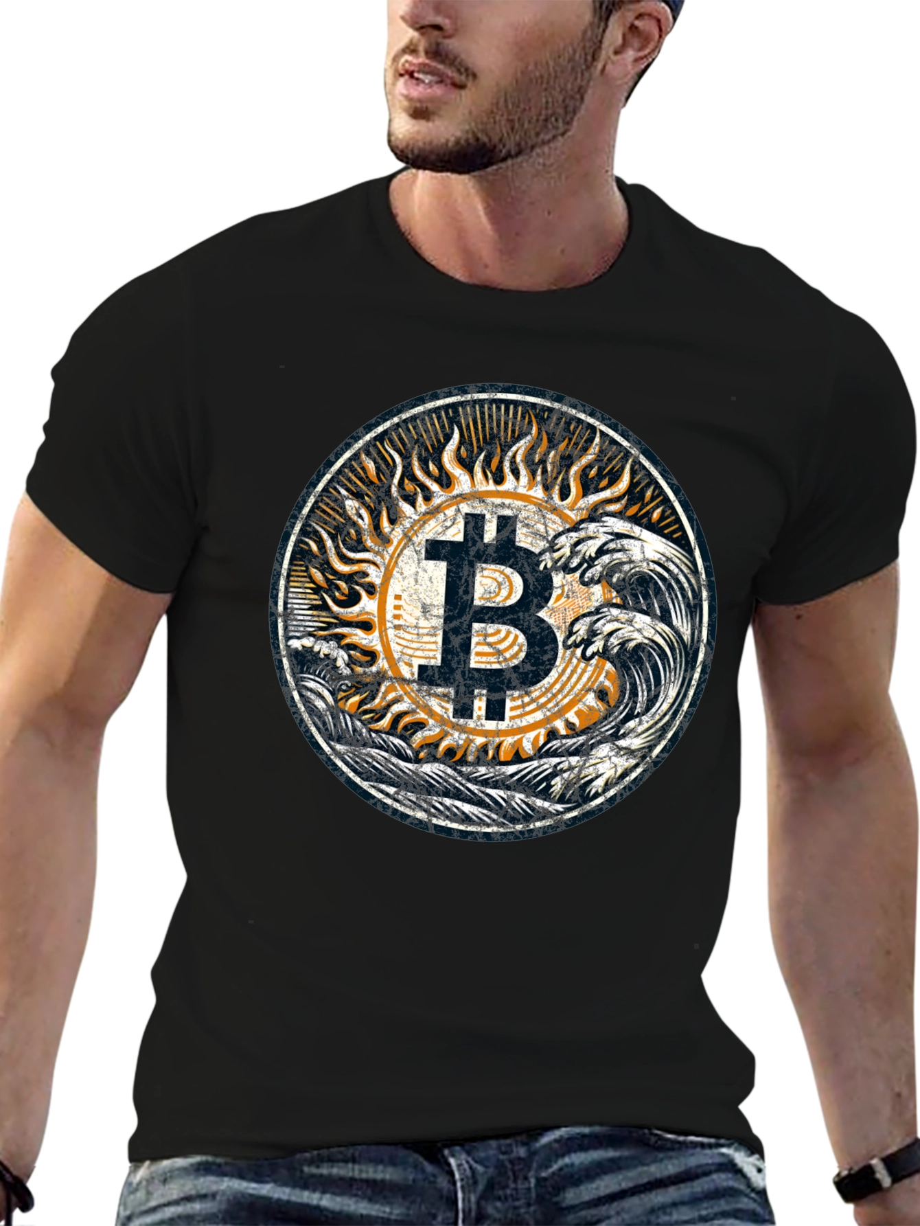 Bitcoin Waves Graphic Tee - Crypto Style