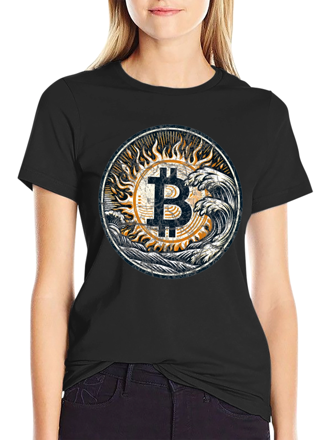 Bitcoin Waves Graphic Tee - Crypto Style