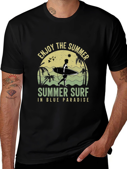 Summer Surf Tee - Enjoy the Summer - Blue Paradise Design