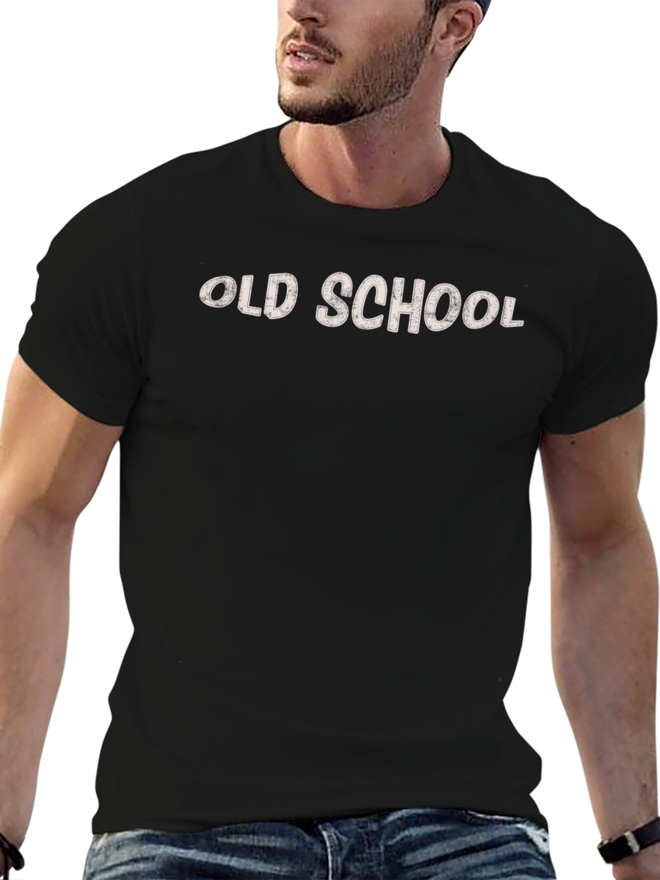 Mens Old School Graphic Tee - Black