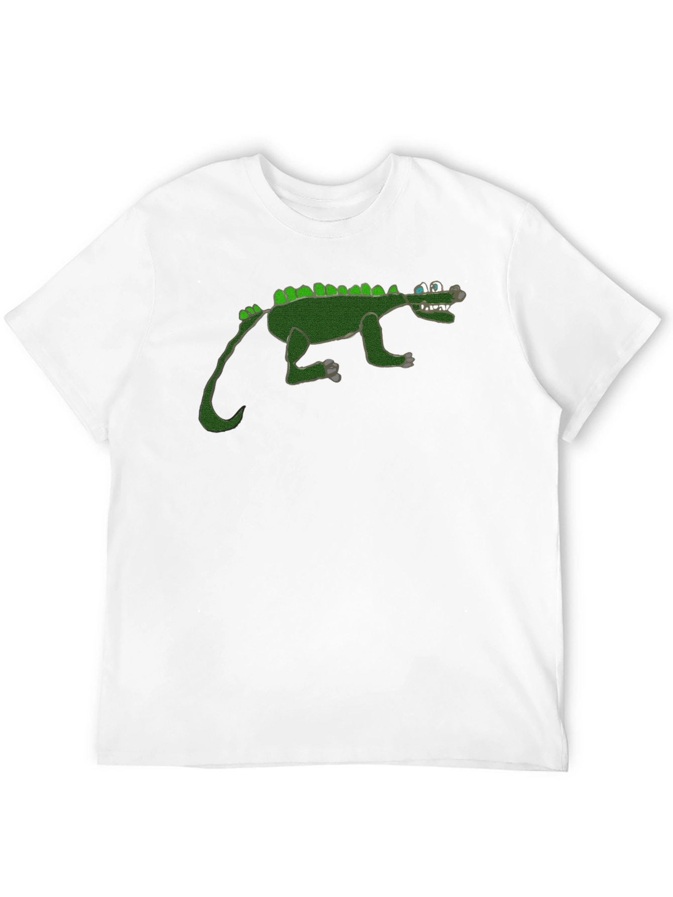 Cartoon Crocodile Graphic Black T-Shirt