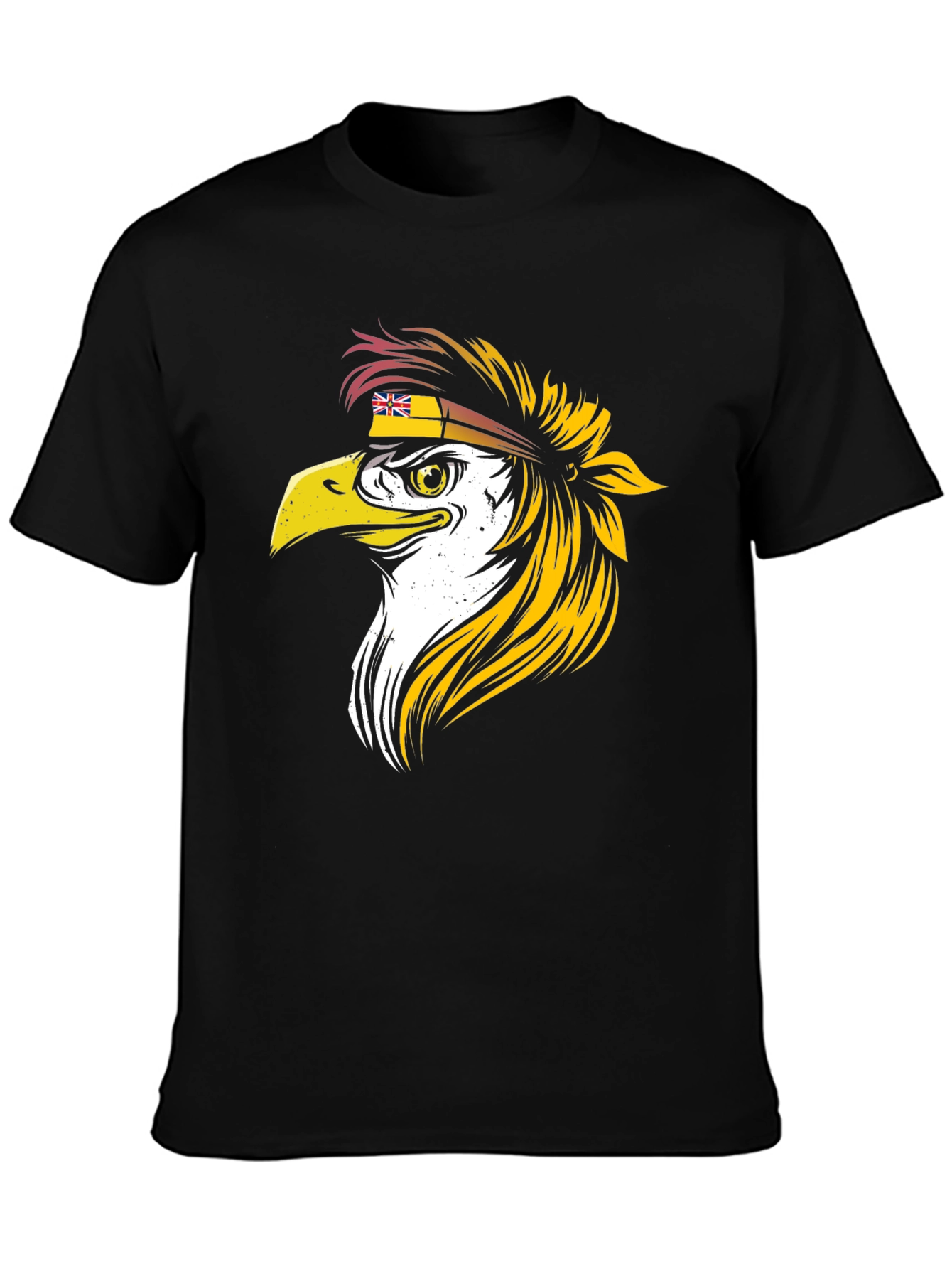 Eagle Head T-Shirt with Flag Bandana - Cool Design