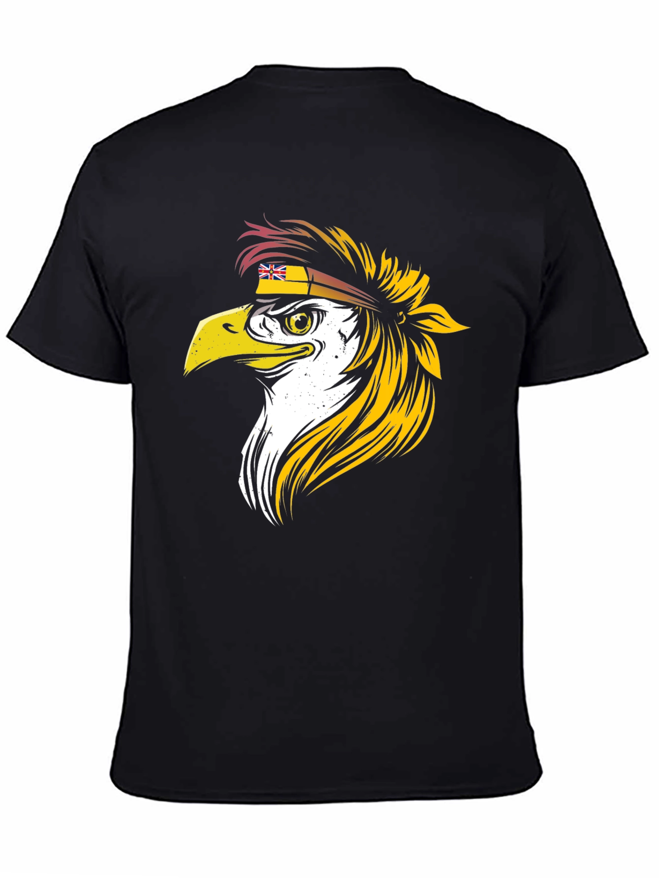 Eagle Head T-Shirt with Flag Bandana - Cool Design