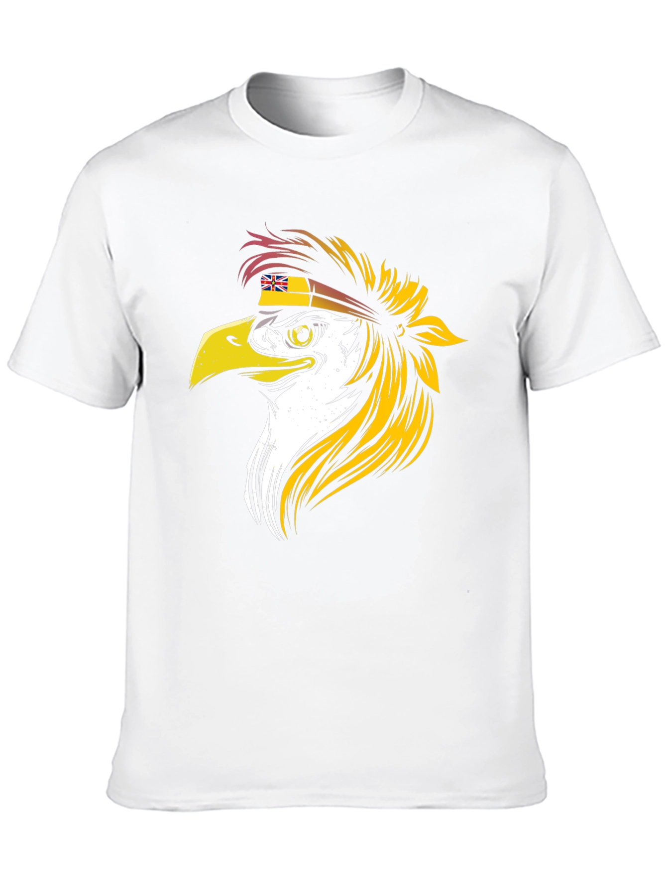 Eagle Head T-Shirt with Flag Bandana - Cool Design