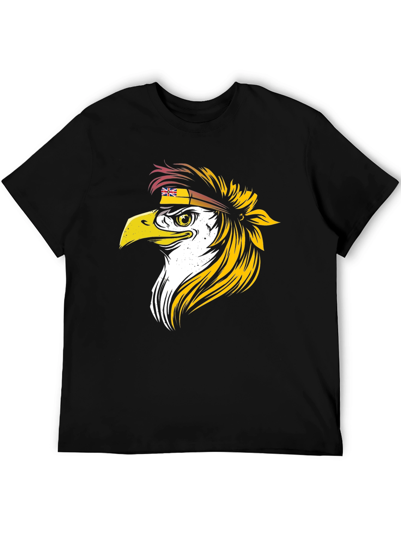 Eagle Head T-Shirt with Flag Bandana - Cool Design