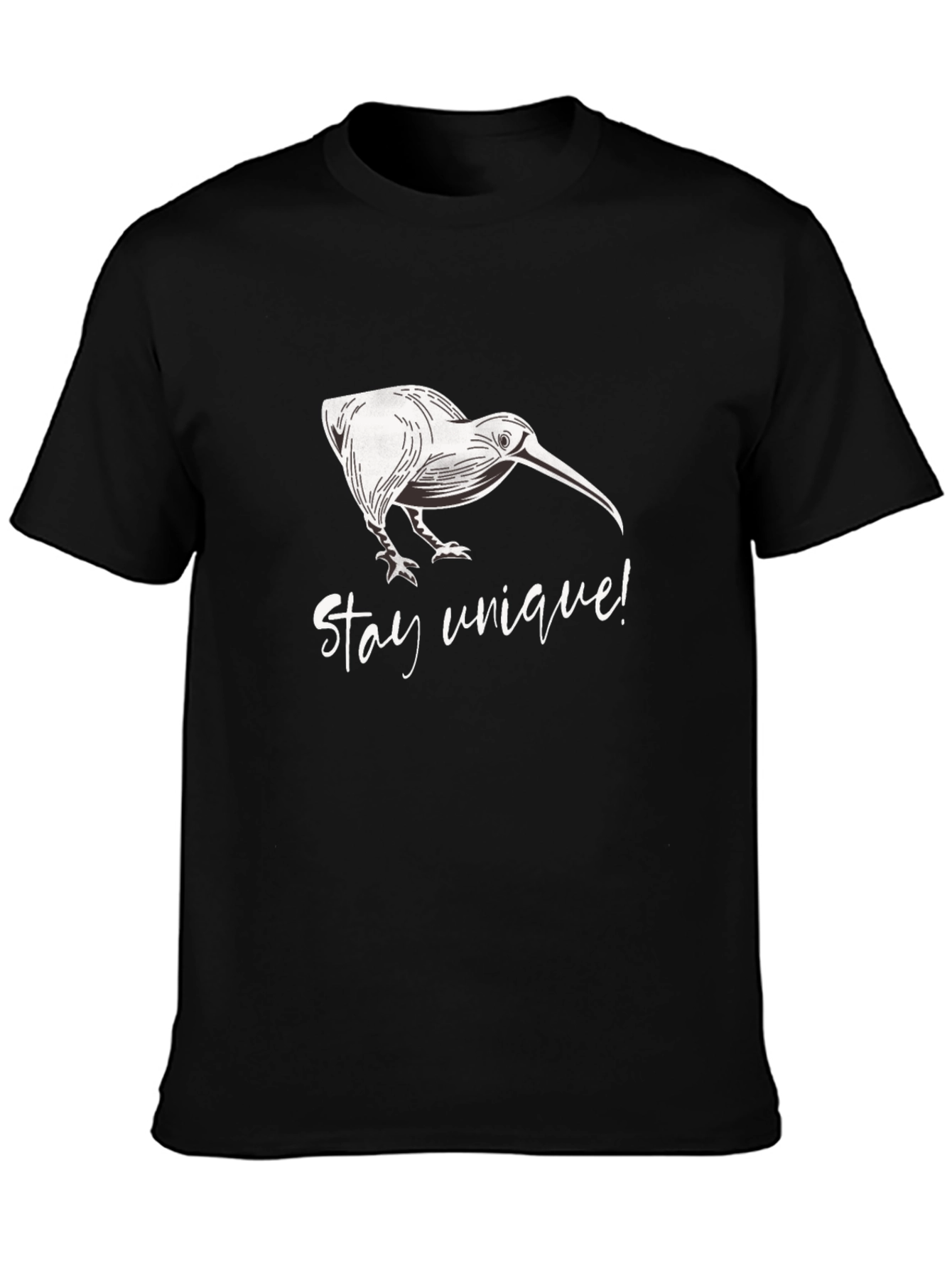 Stay Unique Kiwi Bird Black T-Shirt