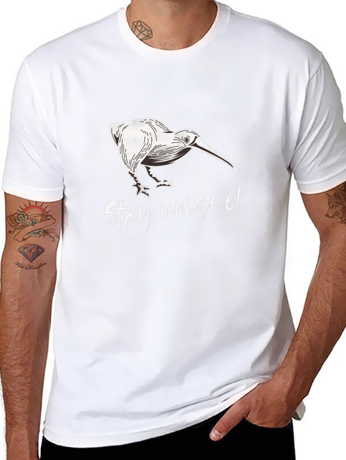 Stay Unique Kiwi Bird Black T-Shirt