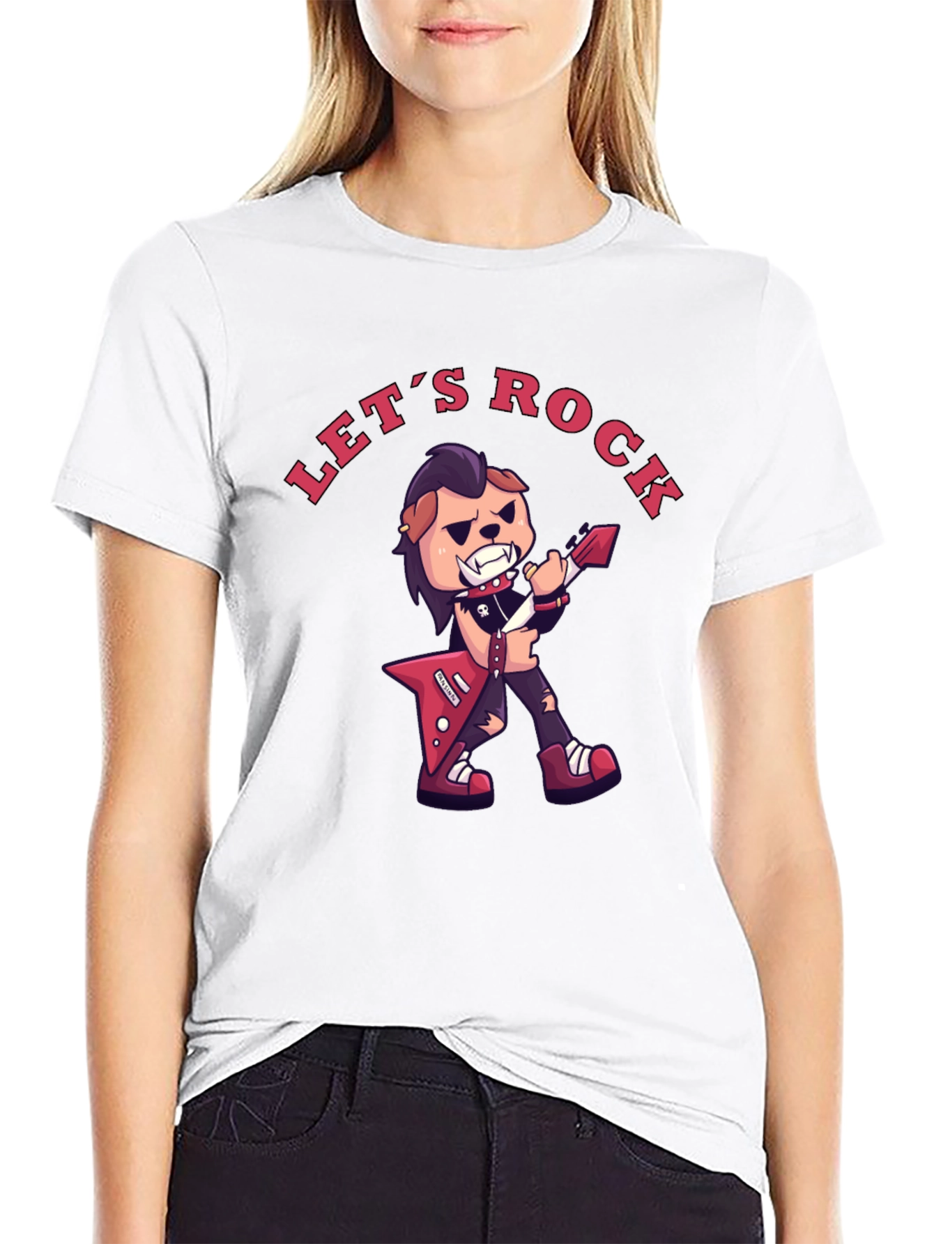 Lets Rock Graphic T-Shirt - Black Cotton Tee
