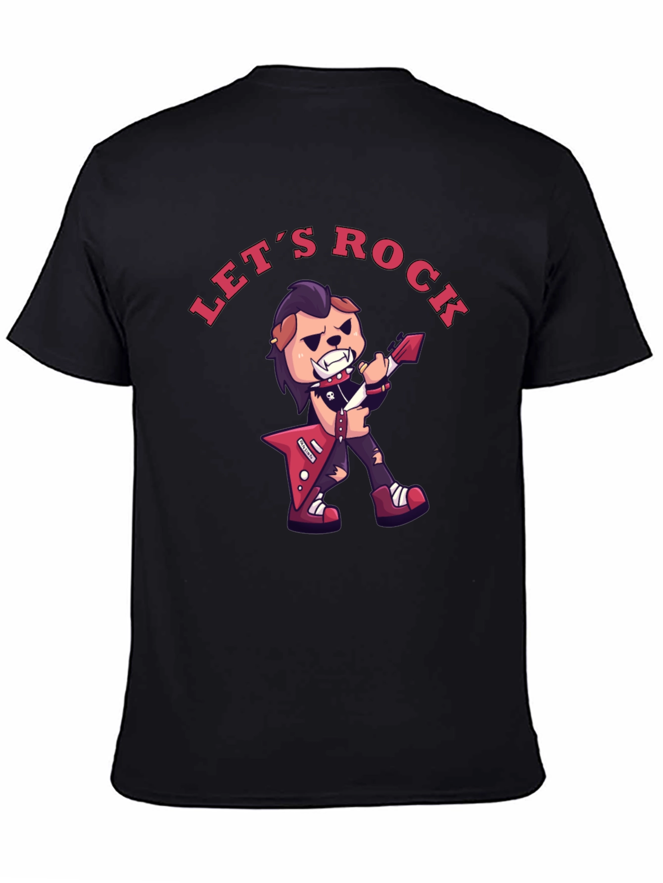Lets Rock Graphic T-Shirt - Black Cotton Tee