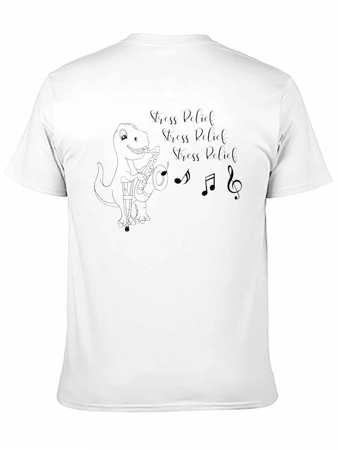 Stress Relief T-Rex Saxophone Graphic Tee - Black