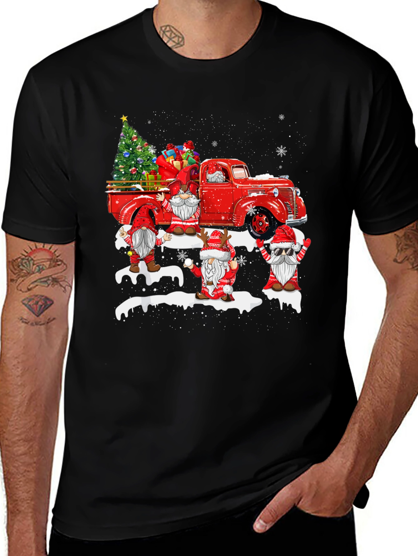 Christmas Gnome Truck T-Shirt