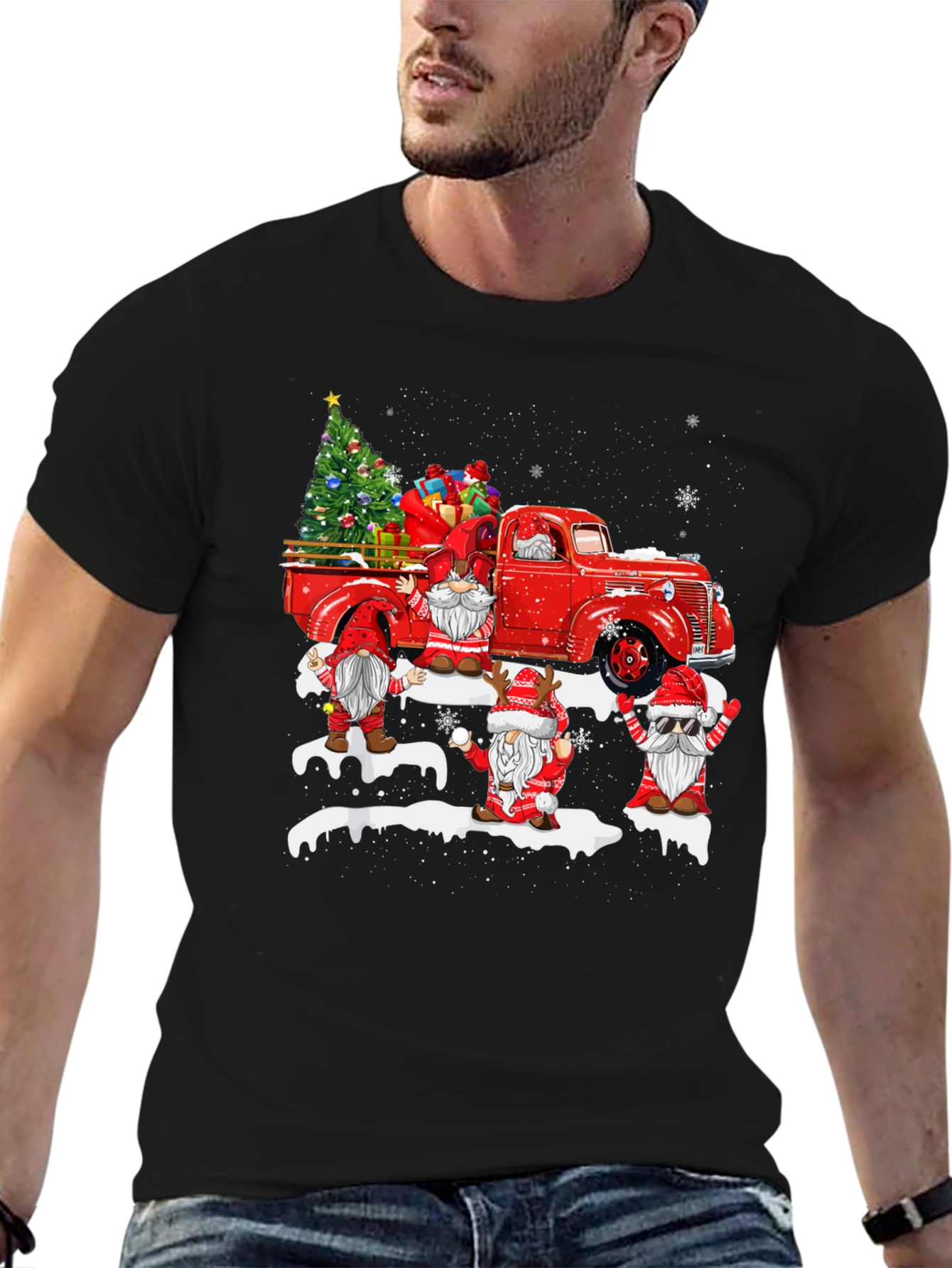 Christmas Gnome Truck T-Shirt
