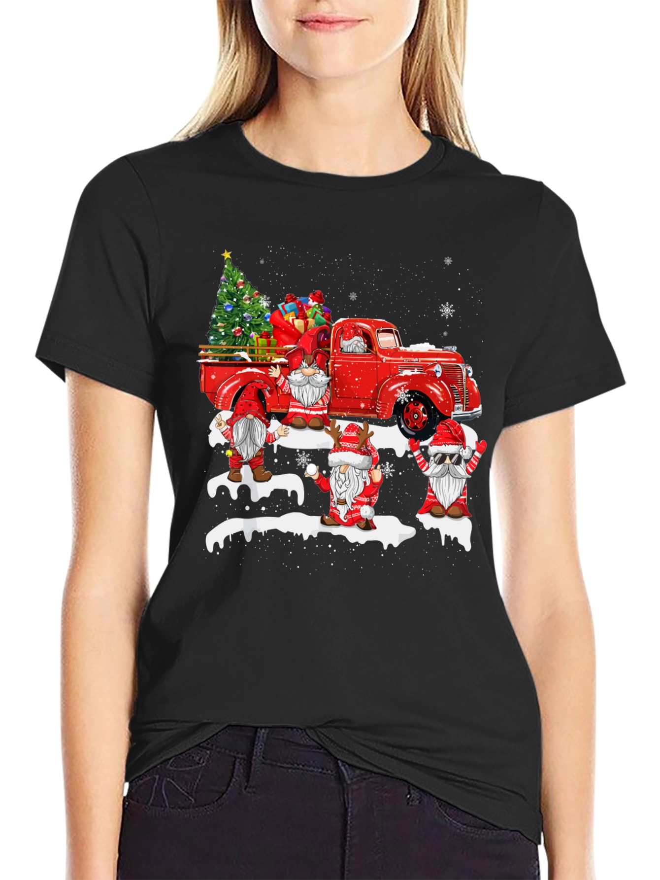 Christmas Gnome Truck T-Shirt
