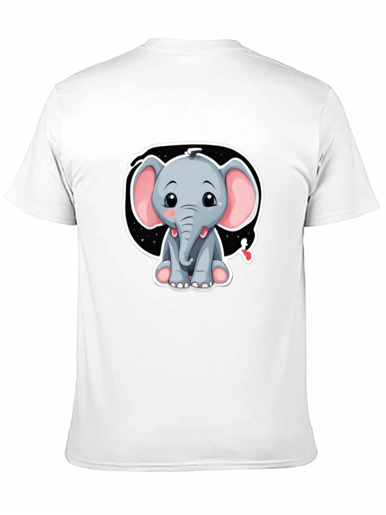 Cute Elephant Graphic Tee - Black Cotton Shirt