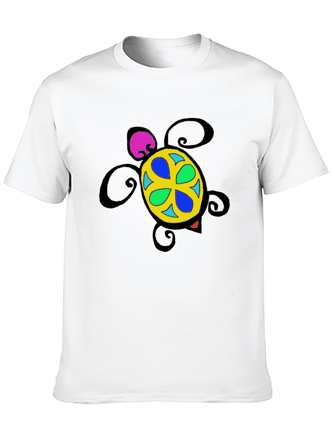 Turtle Graphic Tee - Black Cotton Blend