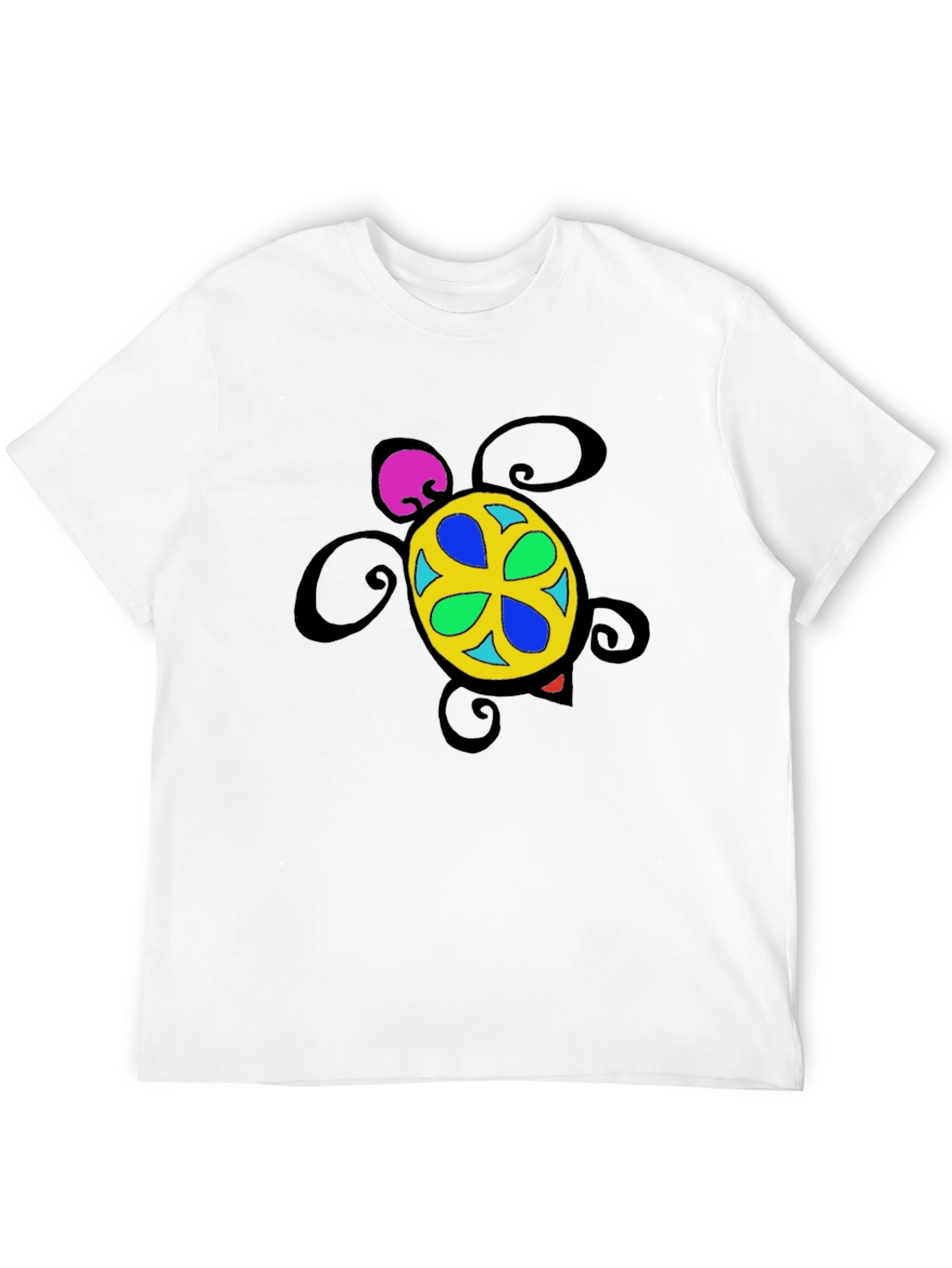 Turtle Graphic Tee - Black Cotton Blend