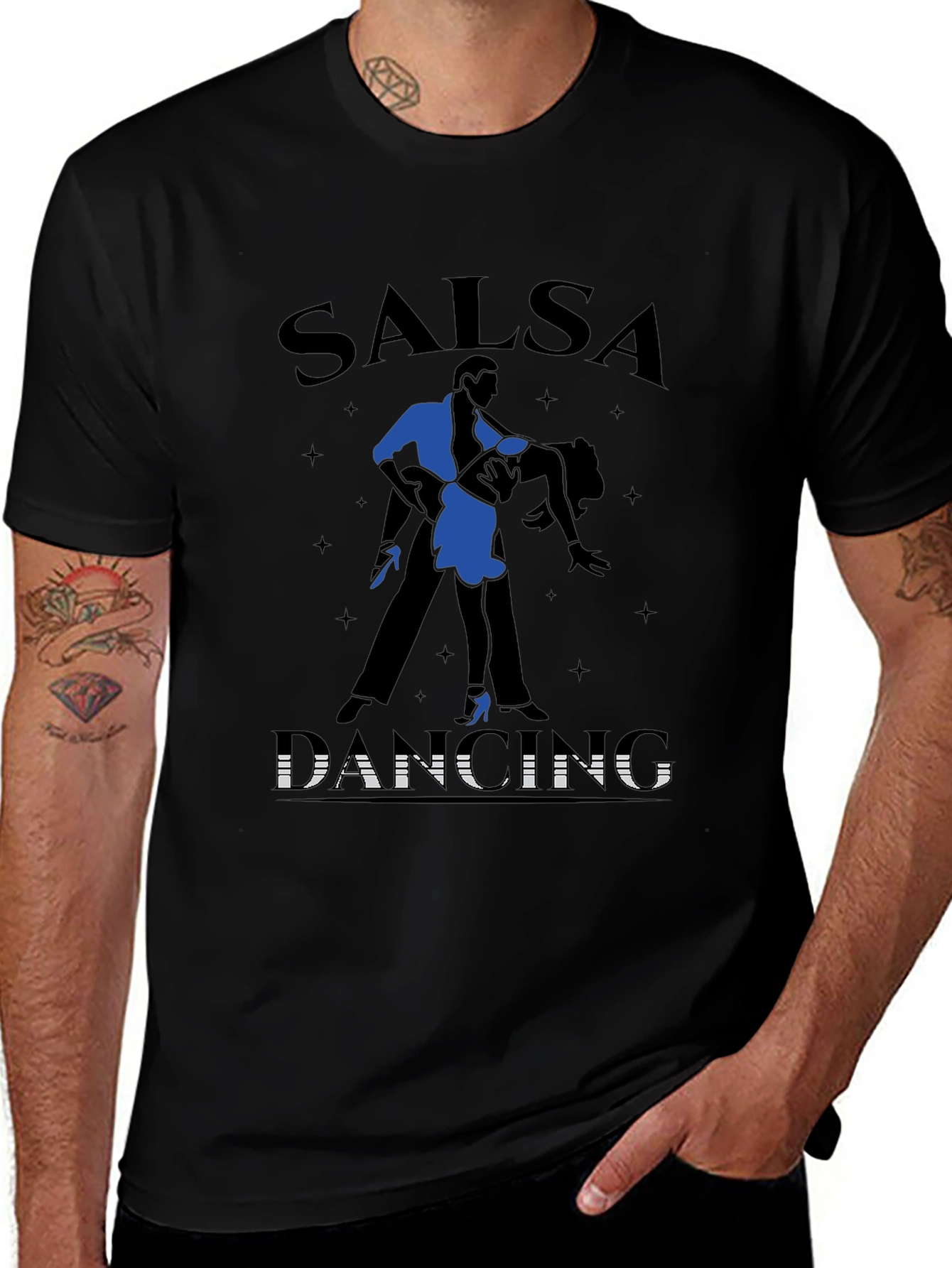 Salsa Dancing Graphic Tee - Mens Black T-Shirt