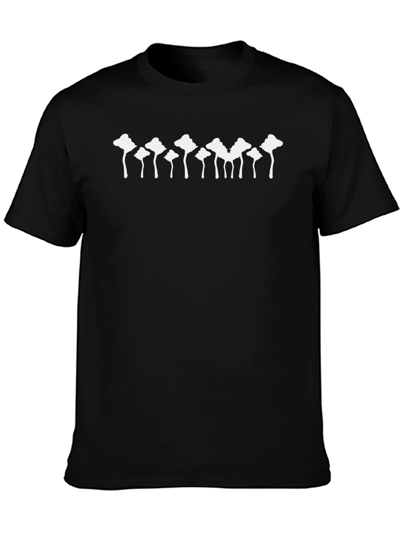 Mushroom Silhouette Black T-Shirt