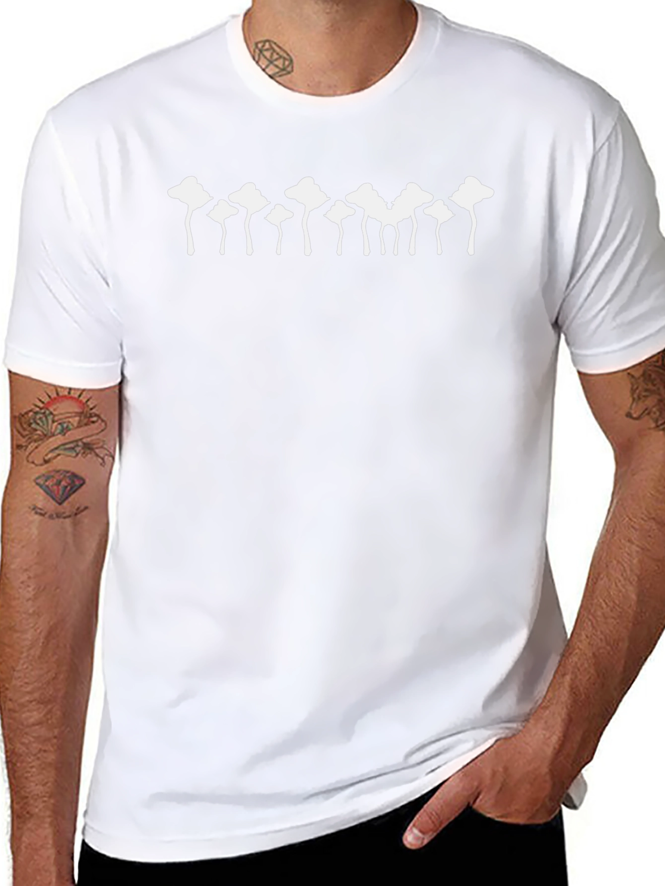 Mushroom Silhouette Black T-Shirt