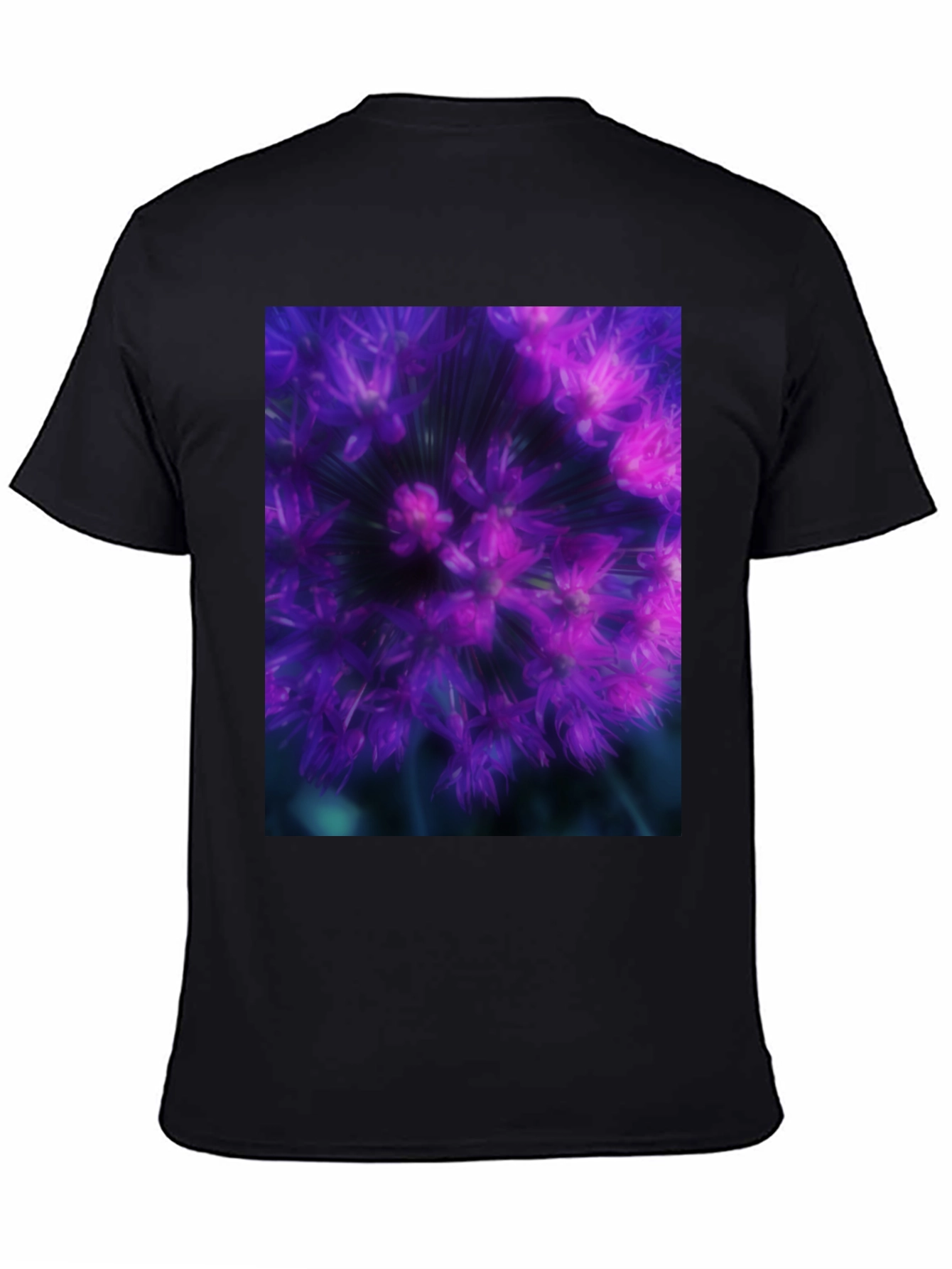 Allium Flower Graphic Black T-Shirt
