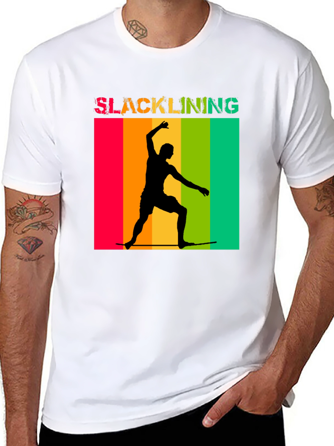Slacklining T-Shirt Retro Design