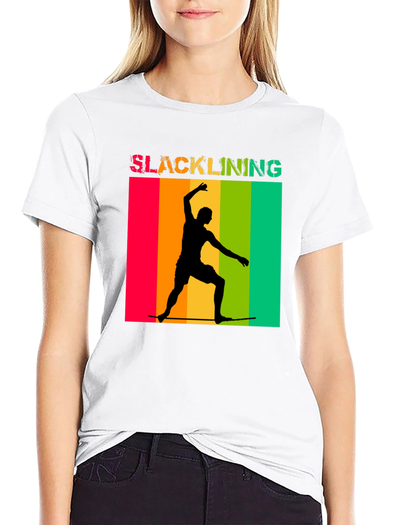 Slacklining T-Shirt Retro Design