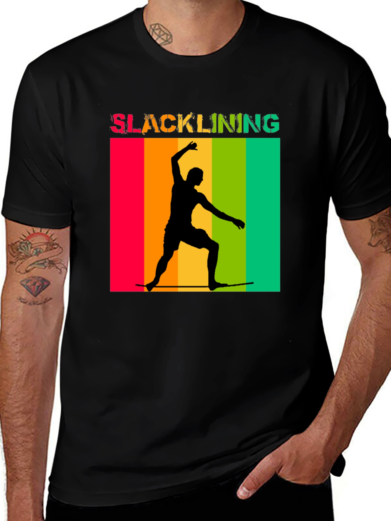 Slacklining T-Shirt Retro Design