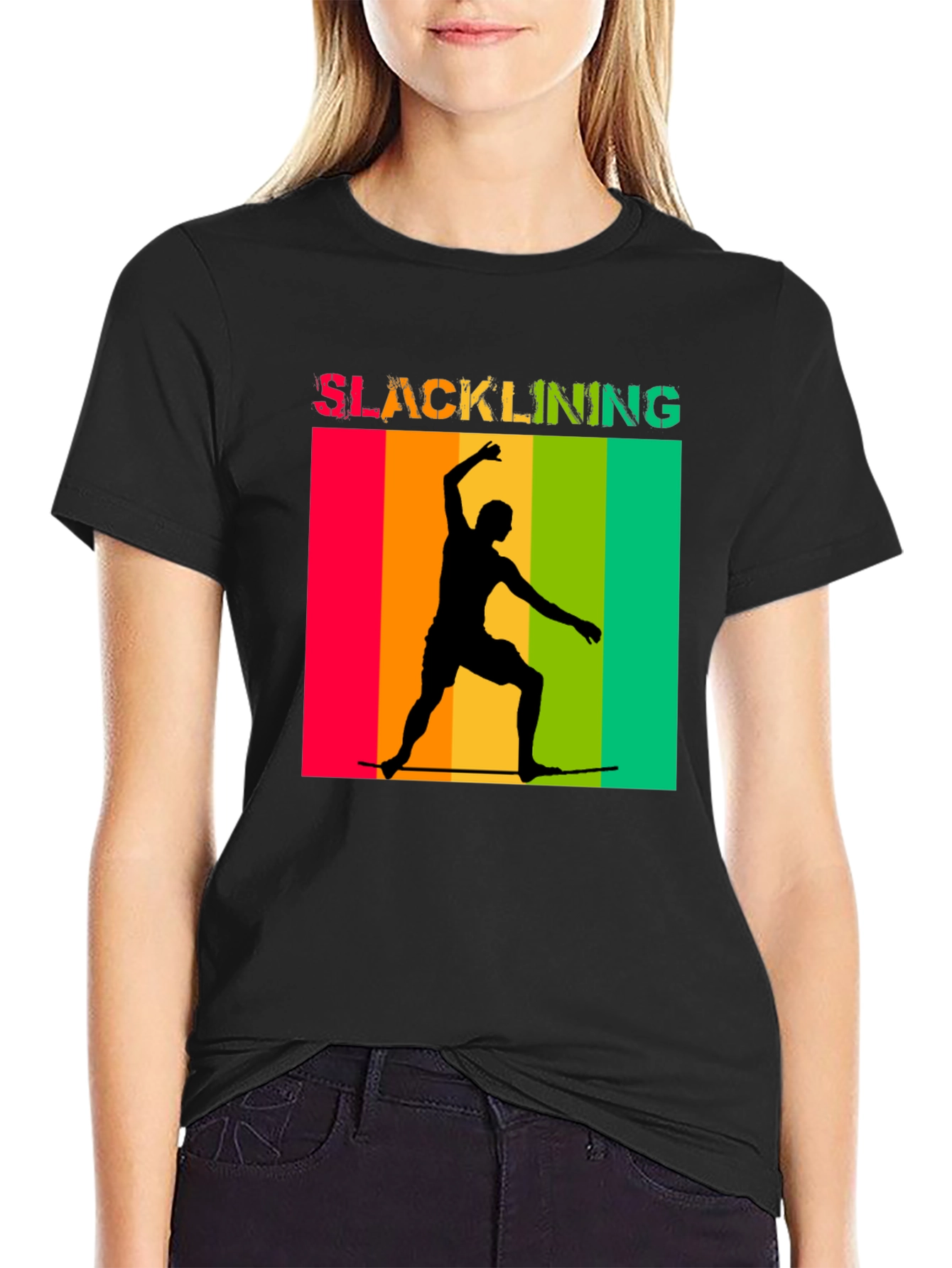 Slacklining T-Shirt Retro Design