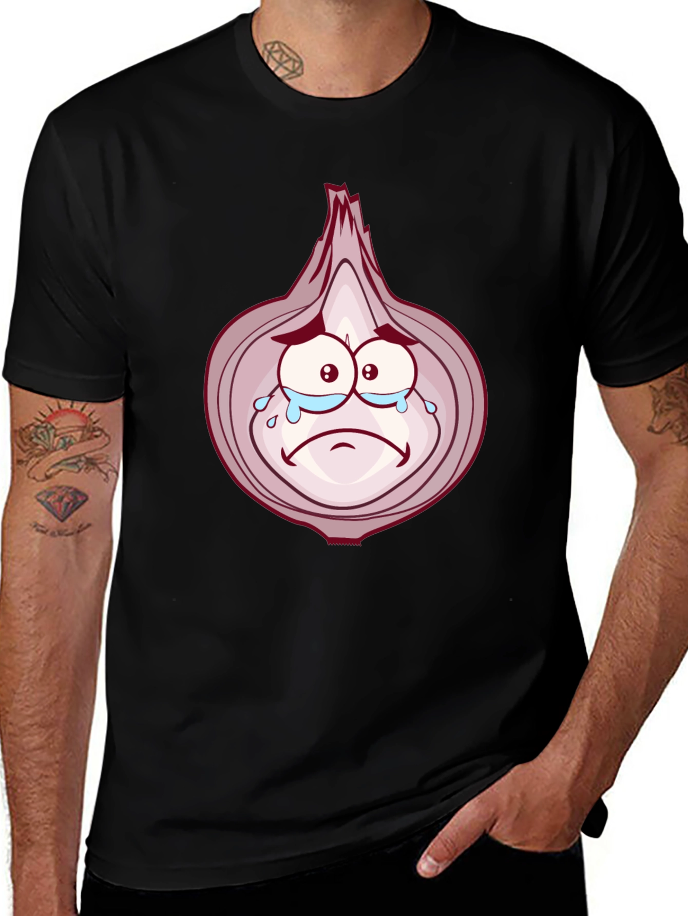 Sad Onion Cartoon Graphic T-Shirt