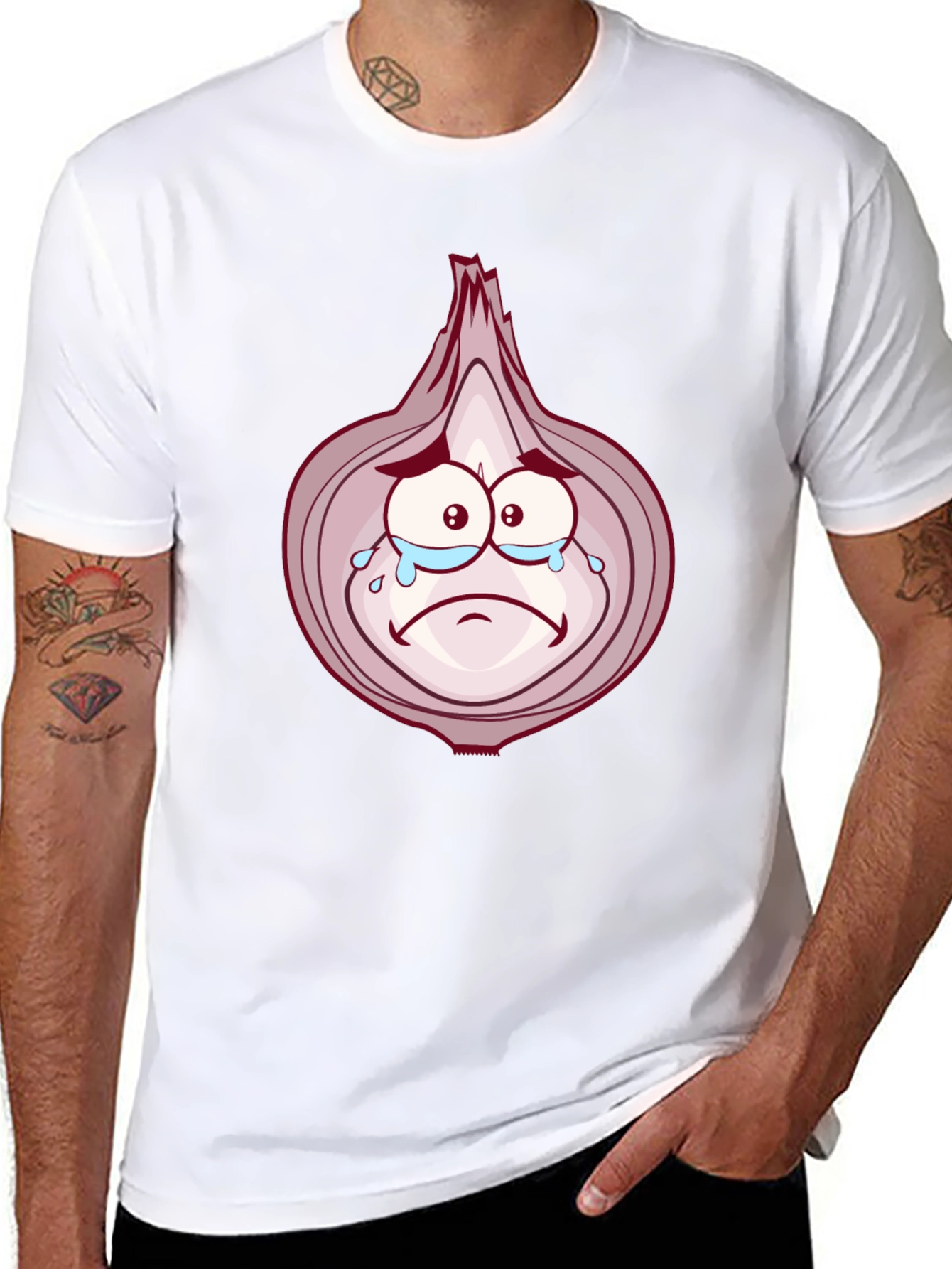 Sad Onion Cartoon Graphic T-Shirt