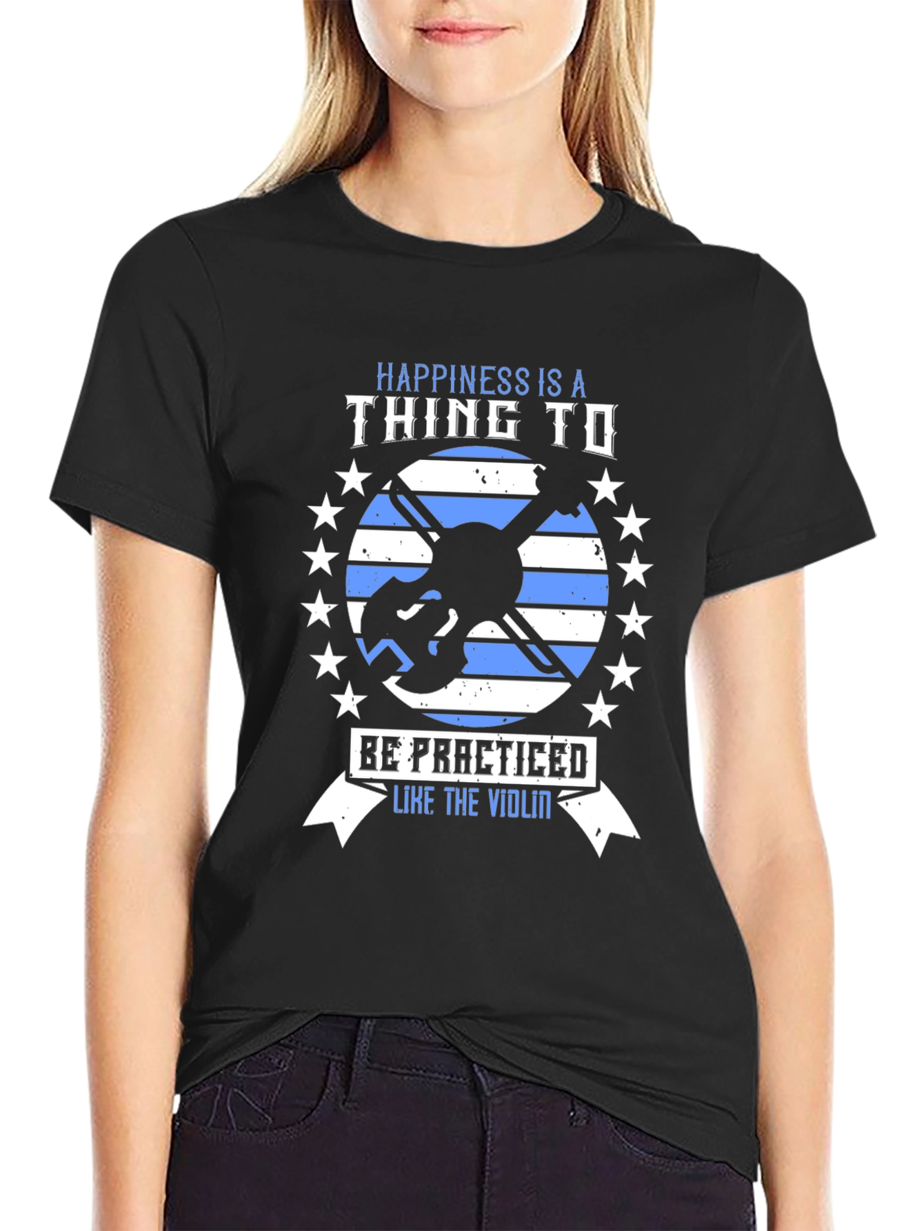 Happiness Violin T-Shirt - Practice Makes Perfect